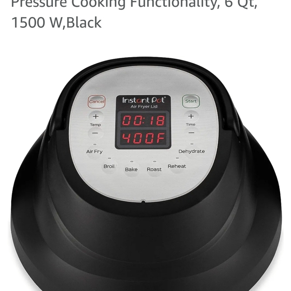 Instant Pot Air Fryer Lid 6 in 1, No Pressure Cooking Functionality, 6 Qt, 1500